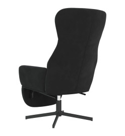 Chaise de relaxation avec repose-pied Noir Velours