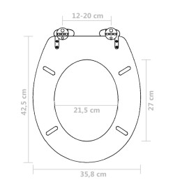 Sièges de toilette avec couvercles 2 pcs MDF Marron