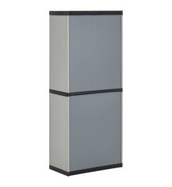 Armoire de rangement de jardin 3 étagères Gris/noir 68x40x168cm