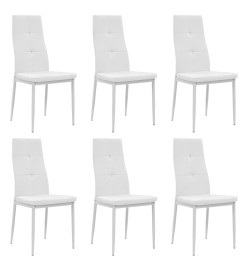 Chaises à manger lot de 6 blanc similicuir