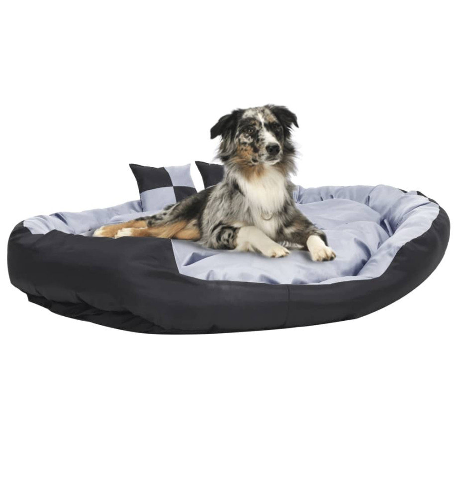 Coussin réversible lavable pour chien Gris et noir 150x120x25cm