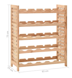 Casier à bouteilles pour 25 bouteilles Bois de noyer 63x25x73cm