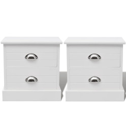 Table de chevet 2 pcs Blanc