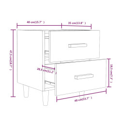 Table de chevet Blanc brillant 40x35x47,5 cm