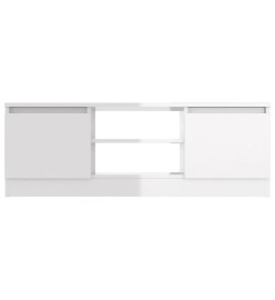 Meuble TV avec porte Blanc brillant 102x30x36 cm