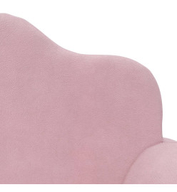 Canapé pour enfants à 2 places Rose Peluche douce