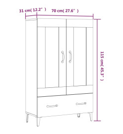 Buffet haut Chêne sonoma 70x31x115 cm Bois d'ingénierie