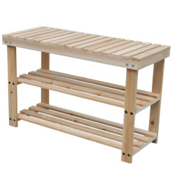 Étagère à chaussures 2 en 1 avec dessus banc 2 pcs Bois massif