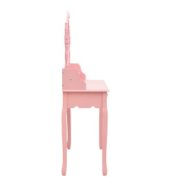 Ensemble de coiffeuse avec tabouret Rose 75x69x140 cm Paulownia