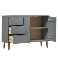 Buffet MOLDE Gris 113x40x80 cm Bois massif de pin