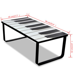 Table basse avec impression de piano Dessus de table en verre