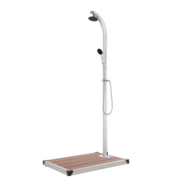 Douche de jardin avec base marron 220 cm Aluminium