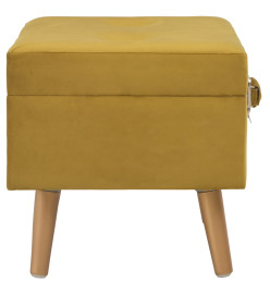 Tabouret de rangement 40 cm Jaune moutarde Velours