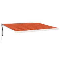 Auvent rétractable orange et marron 4,5x3 m tissu et aluminium