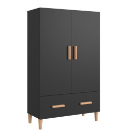 Buffet haut noir 70x31x115 cm bois d'ingénierie