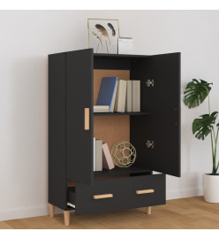 Buffet haut noir 70x31x115 cm bois d'ingénierie