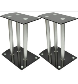 Lot de 2 reposes enceinte en aluminium et verre