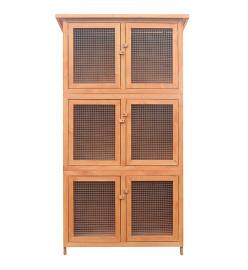 Cage pour animaux 6 compartiments Bois