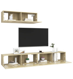 Meubles TV 3 pcs Chêne sonoma Aggloméré