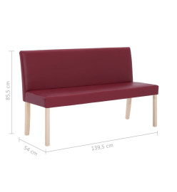 Banc 139,5 cm Rouge bordeaux Similicuir