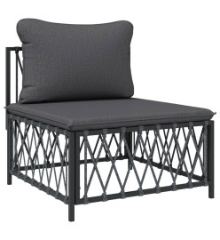 Salon de jardin avec coussins 5 pcs anthracite acier