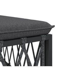Salon de jardin avec coussins 5 pcs anthracite acier