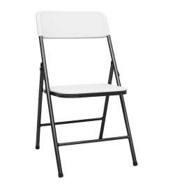 Chaises de jardin pliables 4 pcs PEHD Blanc