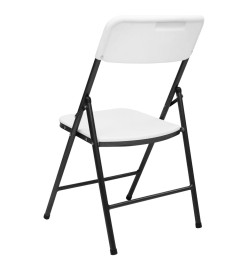 Chaises de jardin pliables 4 pcs PEHD Blanc