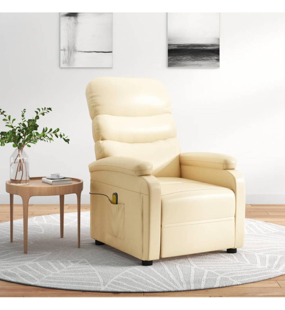 Fauteuil de massage Crème Similicuir