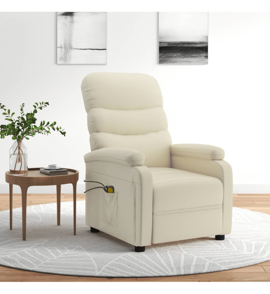 Fauteuil de massage électrique Crème Similicuir