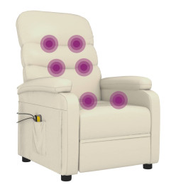 Fauteuil de massage électrique Crème Similicuir