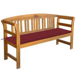 Banc de jardin avec coussin 157 cm Bois d'acacia massif