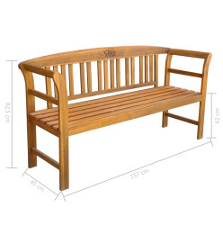 Banc de jardin avec coussin 157 cm Bois d'acacia massif