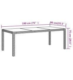Salon de jardin 7 pcs avec coussins Résine tressée Gris