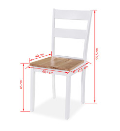 Ensemble de salle à manger 3 pcs MDF et hévéa Blanc