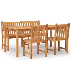 Ensemble à dîner de jardin 4 pcs Bois de teck massif