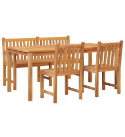 Ensemble à dîner de jardin 4 pcs Bois de teck massif
