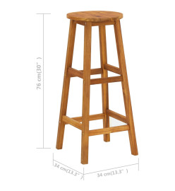 Tabourets de bar lot de 6 bois d'acacia solide