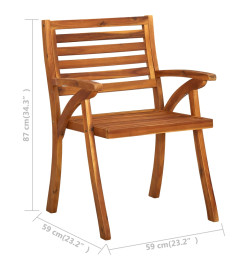 Chaises de jardin 3 pcs Bois d'acacia solide