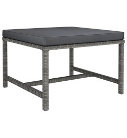 Salon de jardin 3 pcs avec coussins Gris Résine tressée