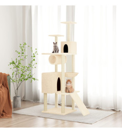 Arbre à chat avec griffoirs en sisal Crème 168 cm