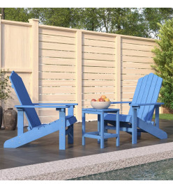 Chaises de jardin Adirondack avec table PEHD Bleu aqua