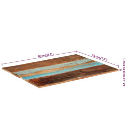 Dessus de table rectangulaire 70x90 cm 15-16 mm Bois récupéré