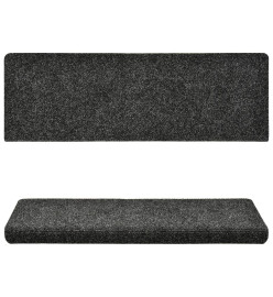 Tapis de marches d'escalier 10 pcs Gris 65x21x4 cm Aiguilleté