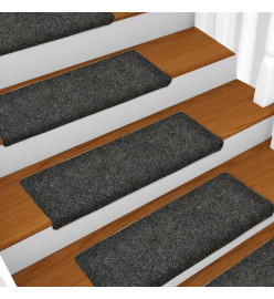 Tapis de marches d'escalier 10 pcs Gris 65x21x4 cm Aiguilleté