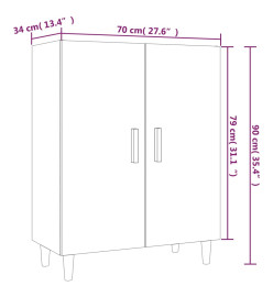 Buffet Chêne sonoma 70x34x90 cm Bois d'ingénierie