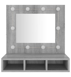 Armoire à miroir avec LED Sonoma gris 60x31,5x62 cm