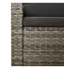 Salon de jardin 8 pcs avec coussins Gris Résine tressée