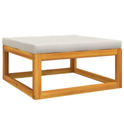 Salon de jardin 4 pcs avec coussins gris clair bois massif