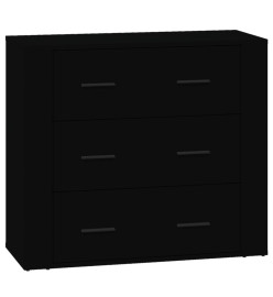 Buffets 3 pcs noir bois d'ingénierie